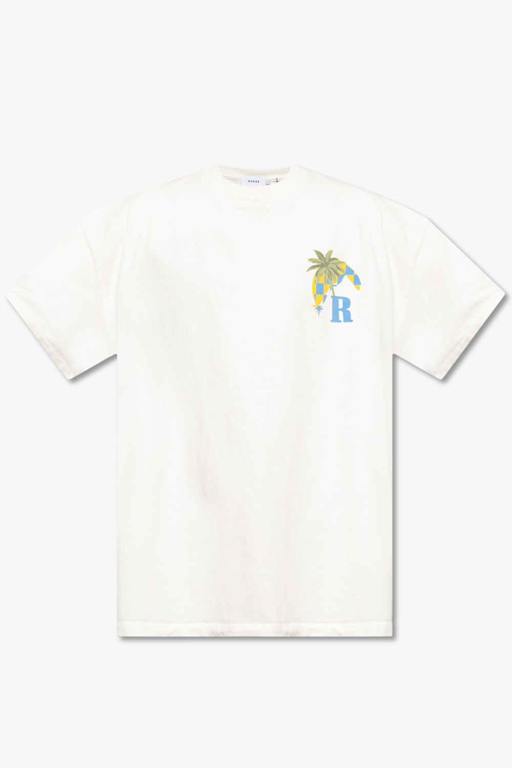 関税込み】Rhude ホワイト 'Rhude' Logo スラブ Tシャツ RHUDE